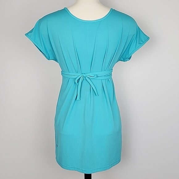 Lululemon Women's Dance Chill Wrap Short Sleeves Top Aqua Convertible Size 8 - Picture 5 of 10